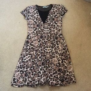 Leopard dress with mesh